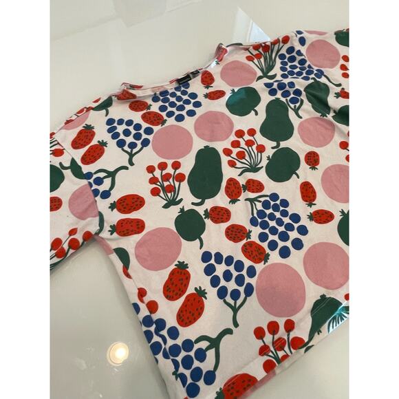 Marimeko For Uniqlo Cropped Cotton TShirt Crew Neck Size XS - Picture 2 of 4